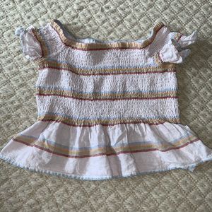 AE Smocked stripe peplum top